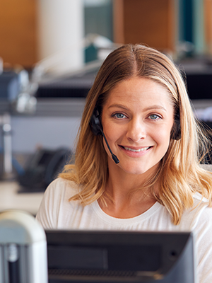 insurance agent with headset on